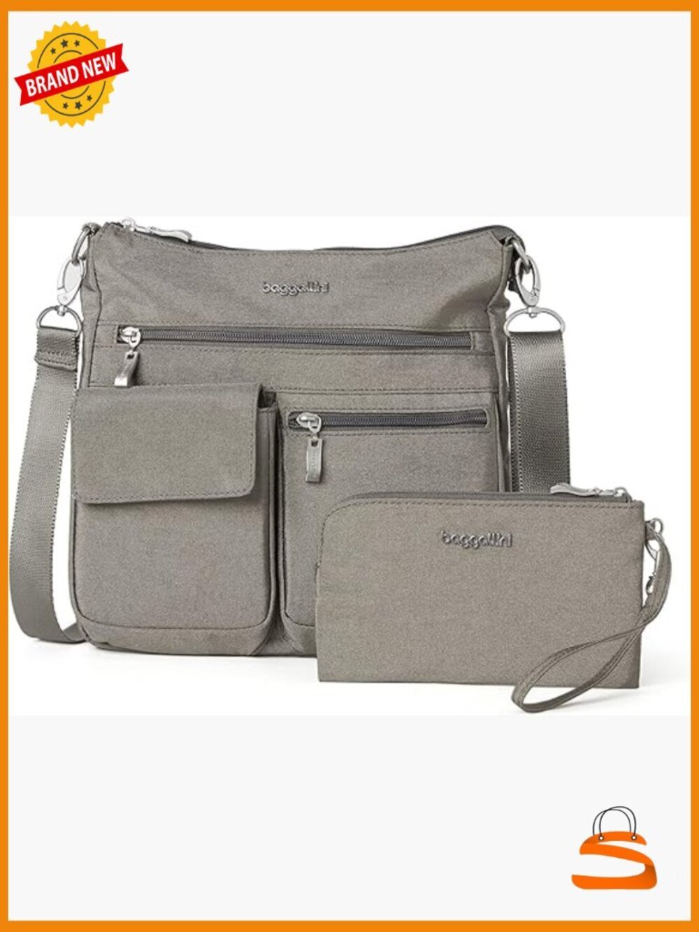 Slim Crossbody Bag with RFID Blocking and Adjustable Strap